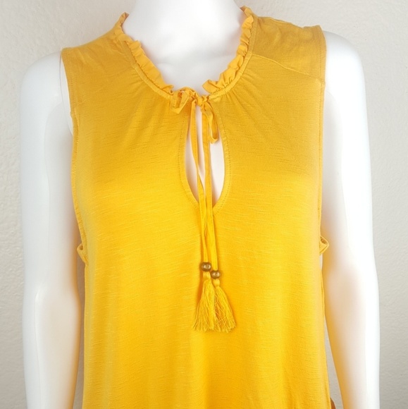 Wit & Wisdom Women's Large Yellow Blouse Tassel